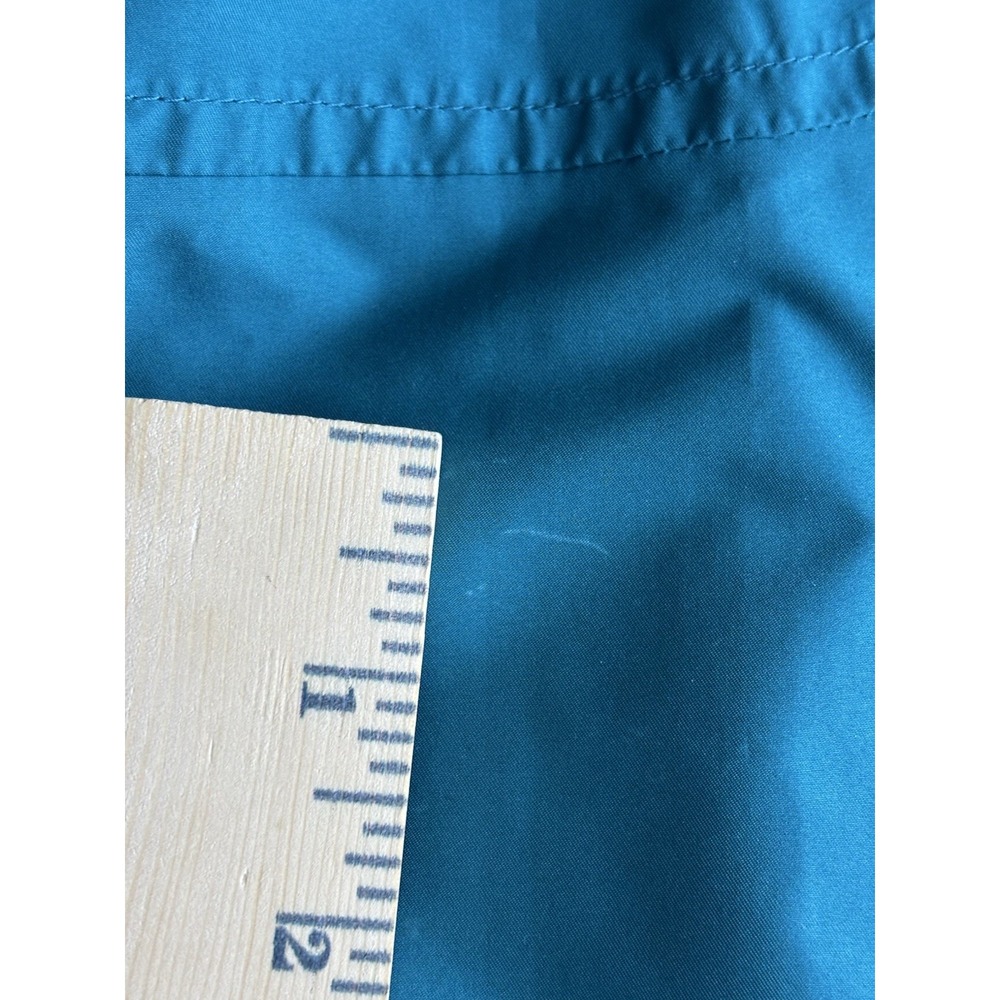 LL BEAN Rain Jacket Women's Coat Parka Lined Windbreaker - Size L Teal Blue - Picture 10 of 10